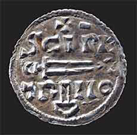 Image of a silver 'St Peter' penny from York